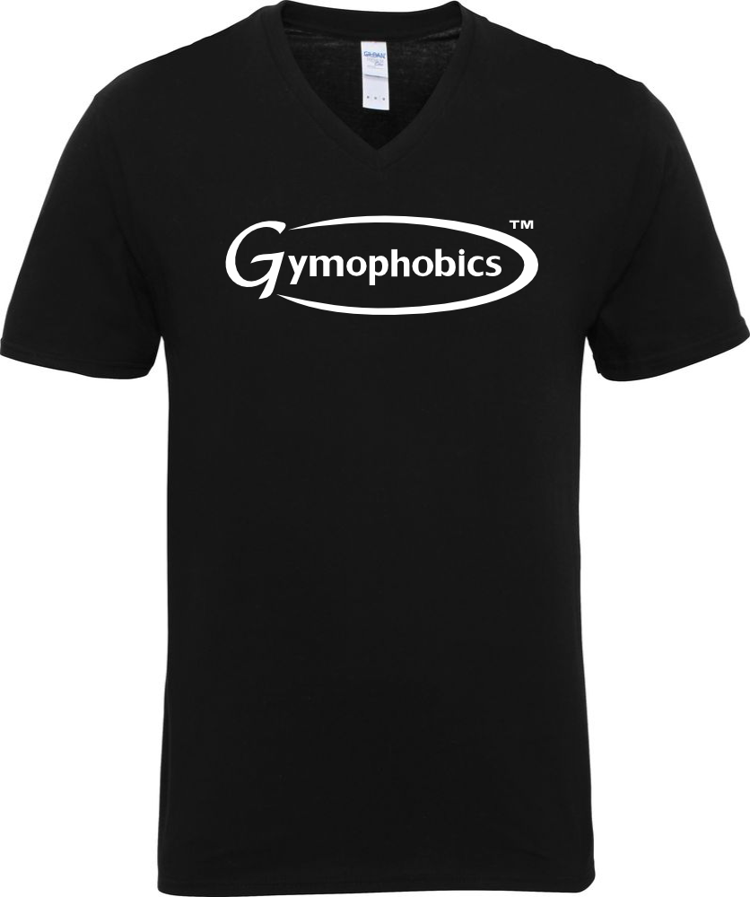 Gym Premium Cotton Unisex V Neck in Black