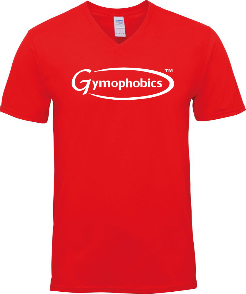 Gym Premium Cotton Unisex V Neck in Red
