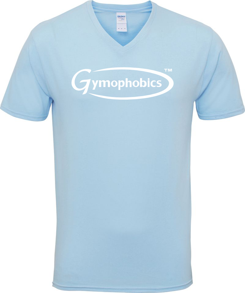 Gym Premium Cotton Unisex V Neck Light Blue