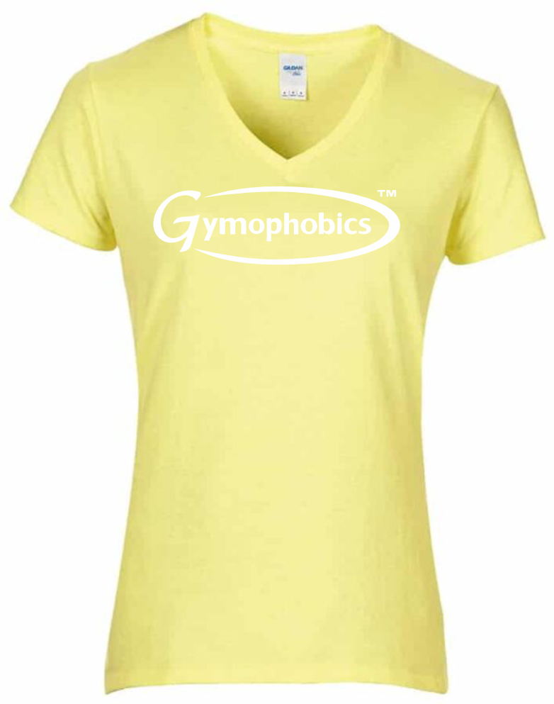 Gym Ladies Premium Cotton V Neck in Cornsilk