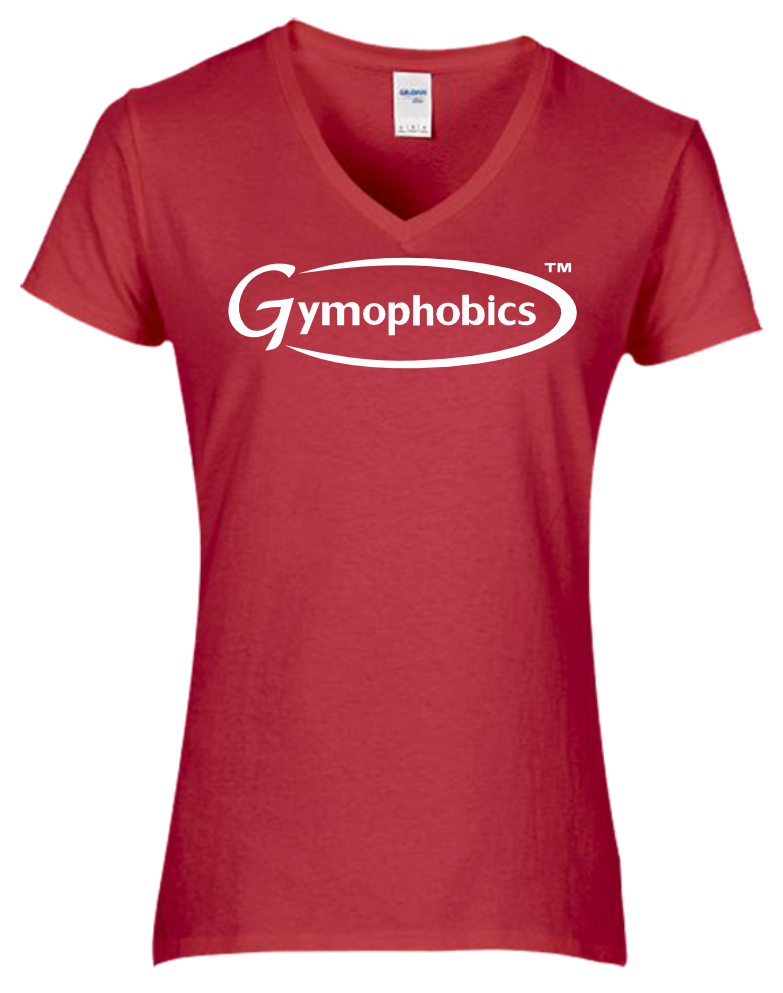 Gym Ladies Premium Cotton V Neck in Red