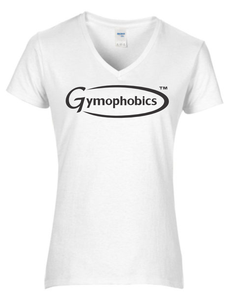 Gym Ladies Premium Cotton V Neck in White