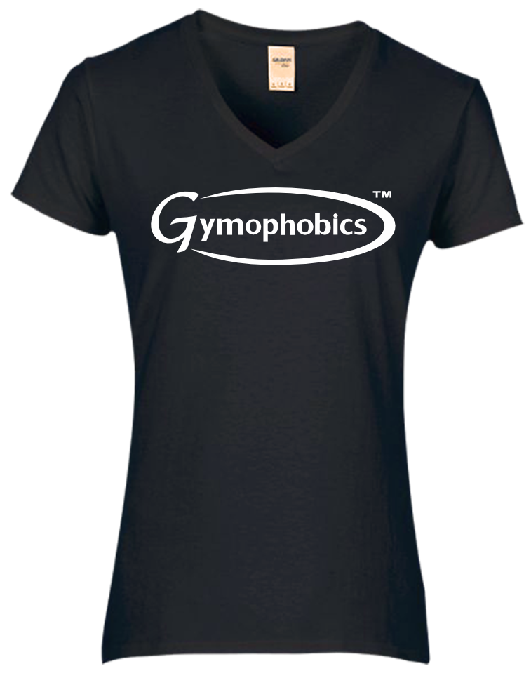 Gym Ladies Premium Cotton V Neck in Black