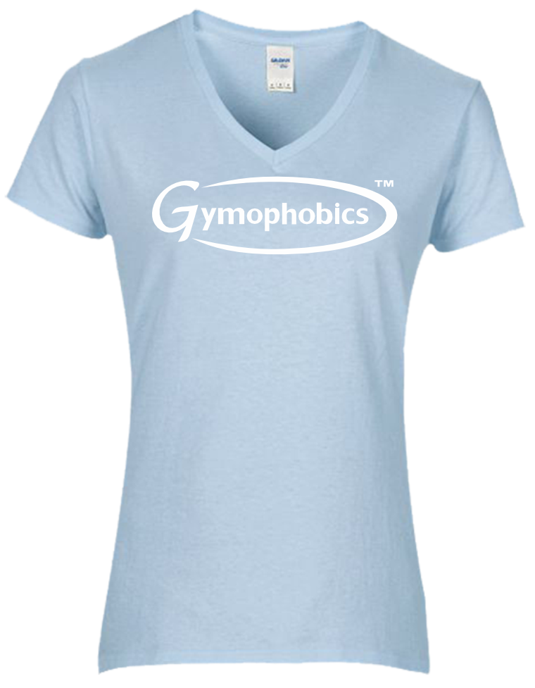 Gym Ladies Premium Cotton V Neck in Light Blue